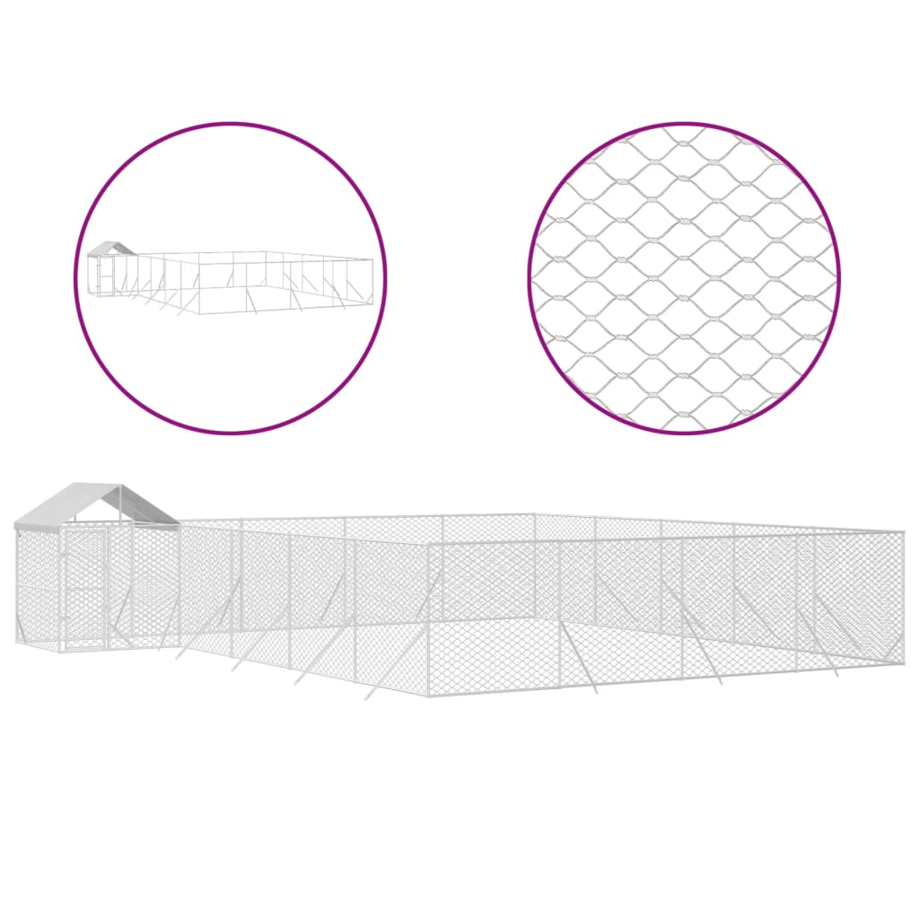 vidaXL Padoc exterior cu acoperiș argintiu 10x8x2,5 m oțel galvanizat vidaXL Padoc exterior cu acoperiș argintiu 10x8x2,5 m oțel galvanizat