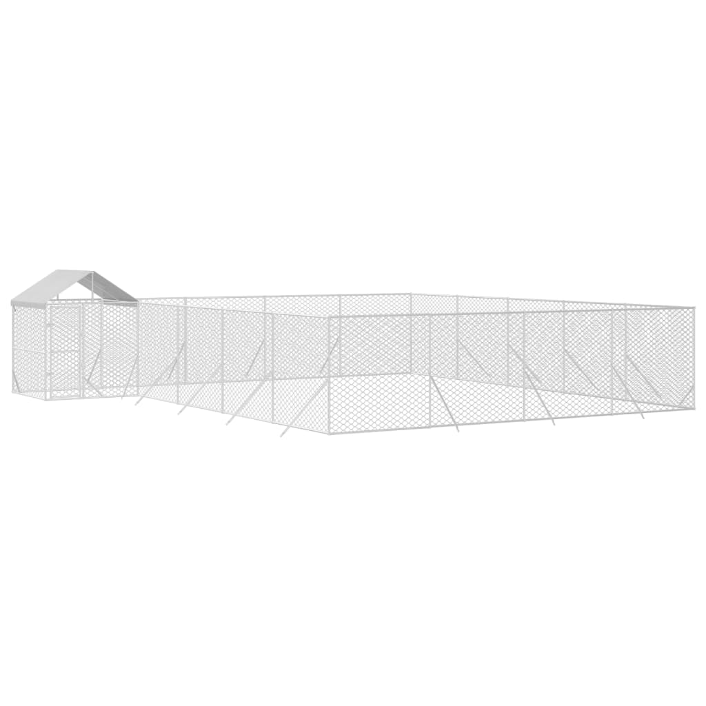 vidaXL Padoc exterior cu acoperiș argintiu 10x8x2,5 m oțel galvanizat vidaXL Padoc exterior cu acoperiș argintiu 10x8x2,5 m oțel galvanizat