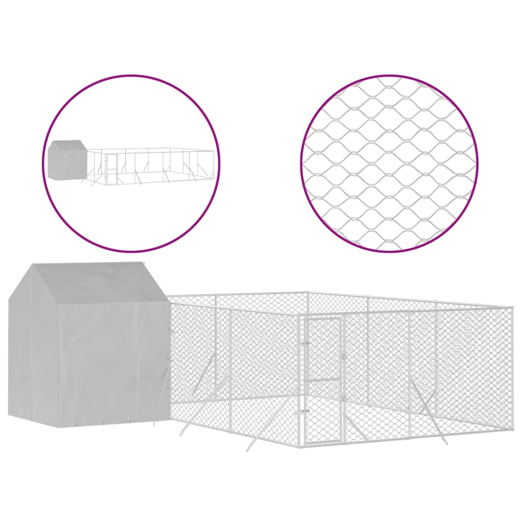 vidaXL Padoc de exterior cu acoperiș argintiu 6x6x2,5m oțel galvanizat vidaXL Padoc de exterior cu acoperiș argintiu 6x6x2,5m oțel galvanizat