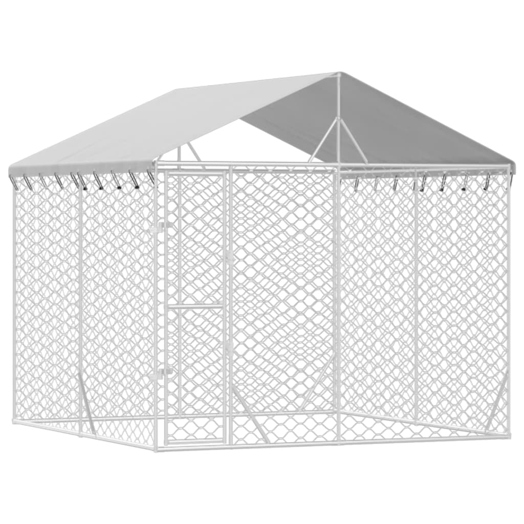 vidaXL Padoc de exterior cu acoperiș argintiu 3x3x2,5m oțel galvanizat vidaXL Padoc de exterior cu acoperiș argintiu 3x3x2,5m oțel galvanizat