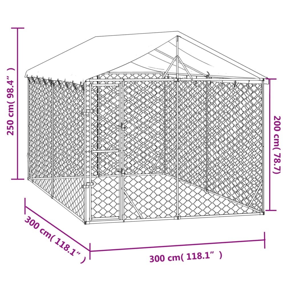 vidaXL Padoc de exterior cu acoperiș argintiu 3x3x2,5m oțel galvanizat vidaXL Padoc de exterior cu acoperiș argintiu 3x3x2,5m oțel galvanizat