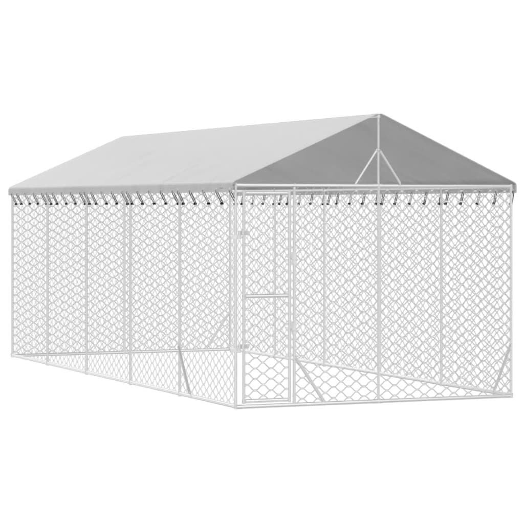 vidaXL Padoc exterior cu acoperiș argintiu 3x7,5x2,5 m oțel galvanizat vidaXL Padoc exterior cu acoperiș argintiu 3x7,5x2,5 m oțel galvanizat