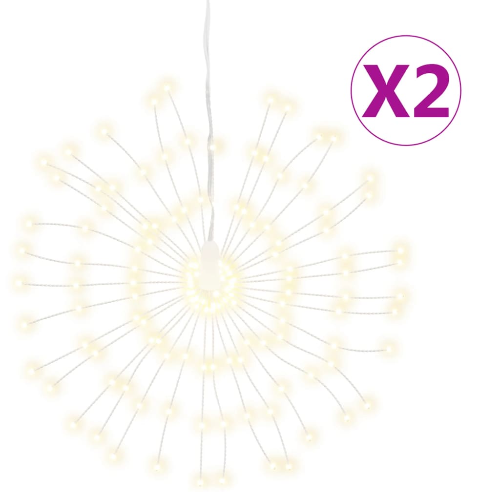 vidaXL Lumini stelare de Crăciun 140 LED-uri, 2 buc., alb cald, 17 cm vidaXL Lumini stelare de Crăciun 140 LED-uri, 2 buc., alb cald, 17 cm
