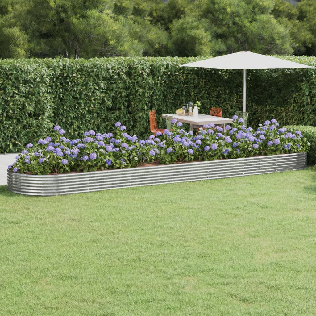 vidaXL Strat înălțat grădină 600x140x36 cm oțel galvanizat