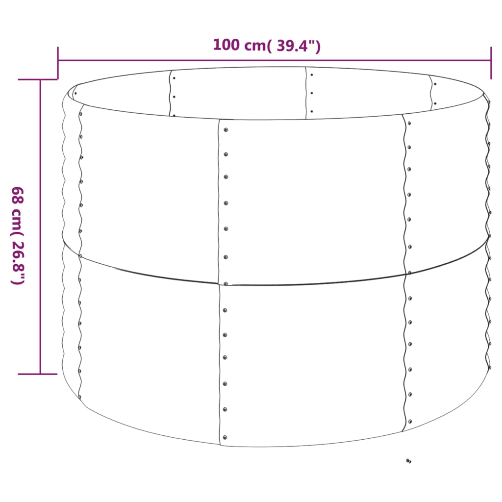 vidaXL Jardinieră, antracit, 100x100x68 cm, oțel galvanizat vidaXL Jardinieră, antracit, 100x100x68 cm, oțel galvanizat