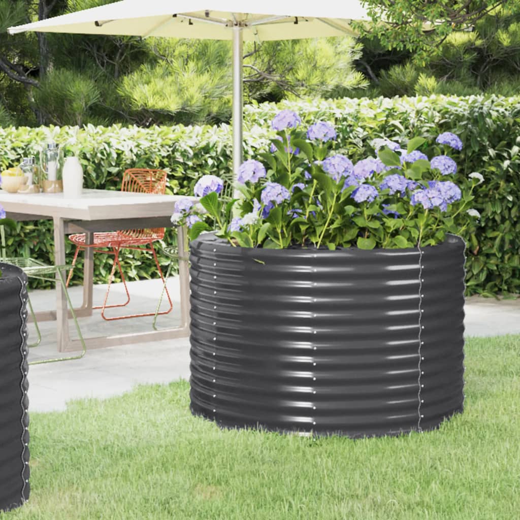 vidaXL Jardinieră, antracit, 100x100x68 cm, oțel galvanizat vidaXL Jardinieră, antracit, 100x100x68 cm, oțel galvanizat