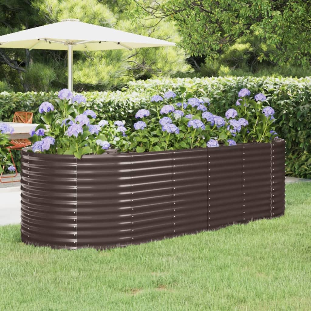 vidaXL Strat înălțat grădină 249x100x68 cm oțel galvanizat