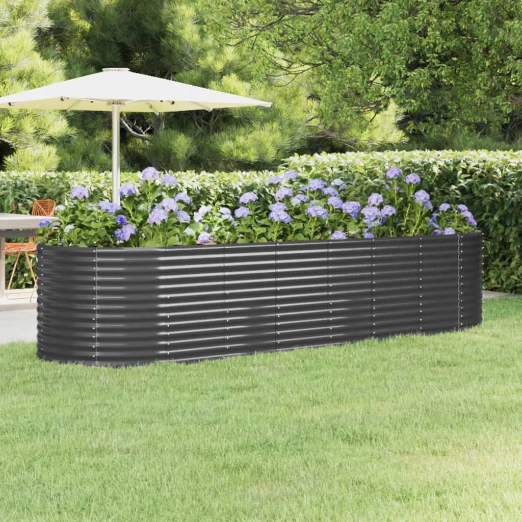 vidaXL Strat înălțat grădină 322x100x68 cm oțel galvanizat