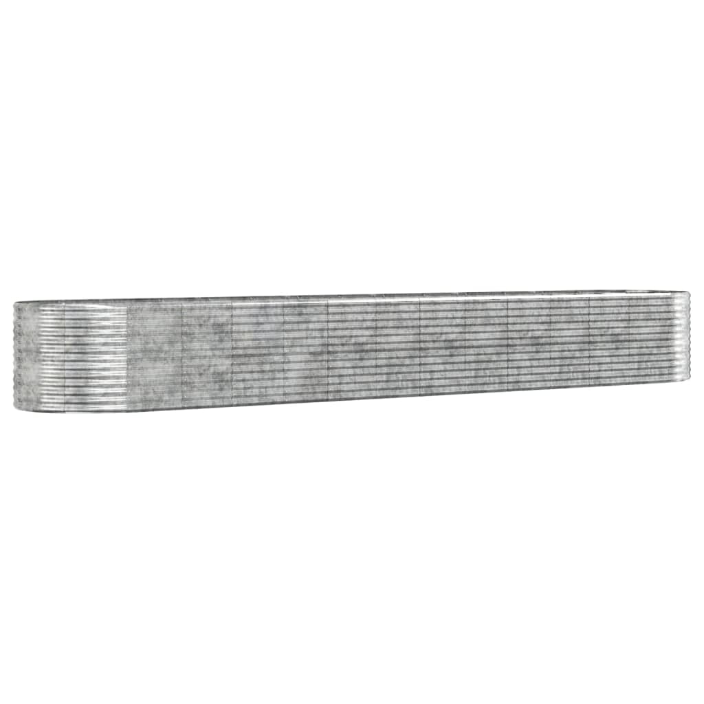 vidaXL Strat înălțat grădină argintiu, oțel vopsit electrostatic