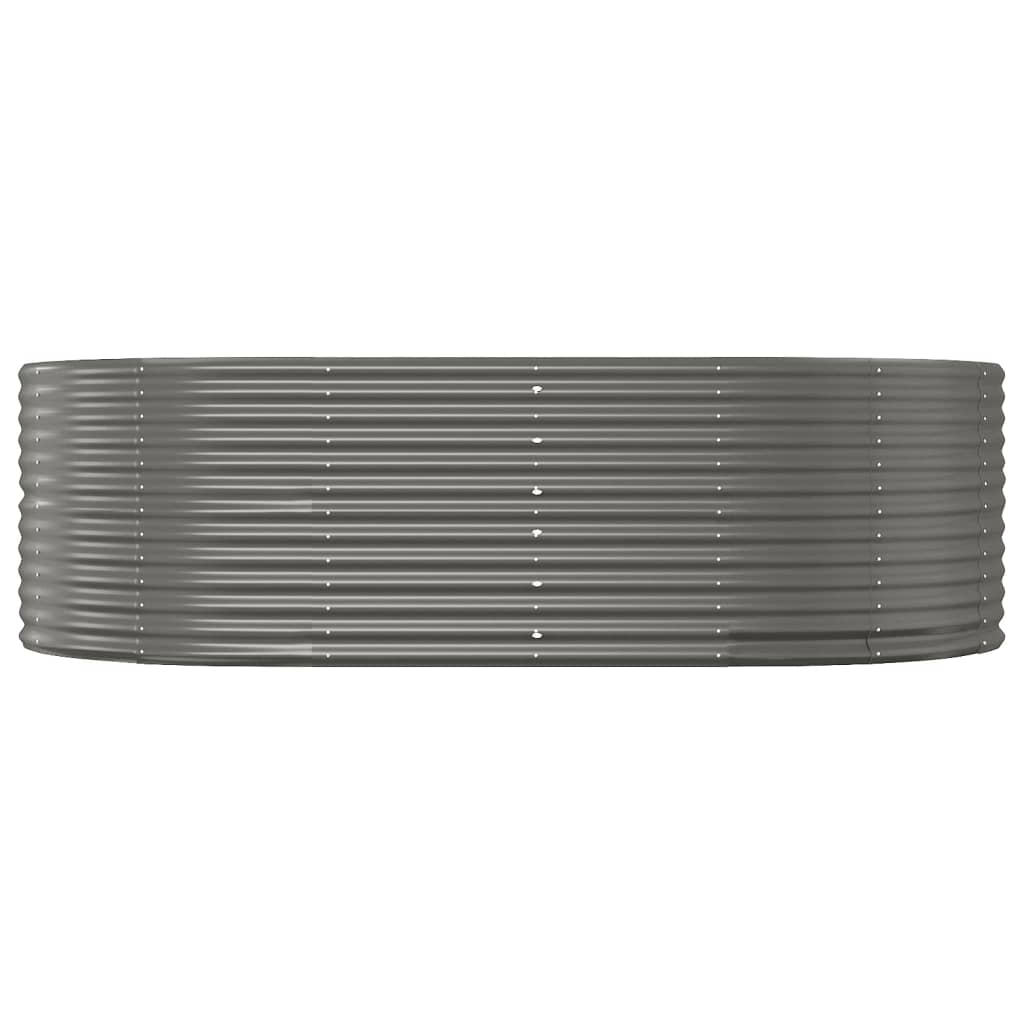 vidaXL Strat înălțat grădină gri, 212x140x68 oțel galvanizat