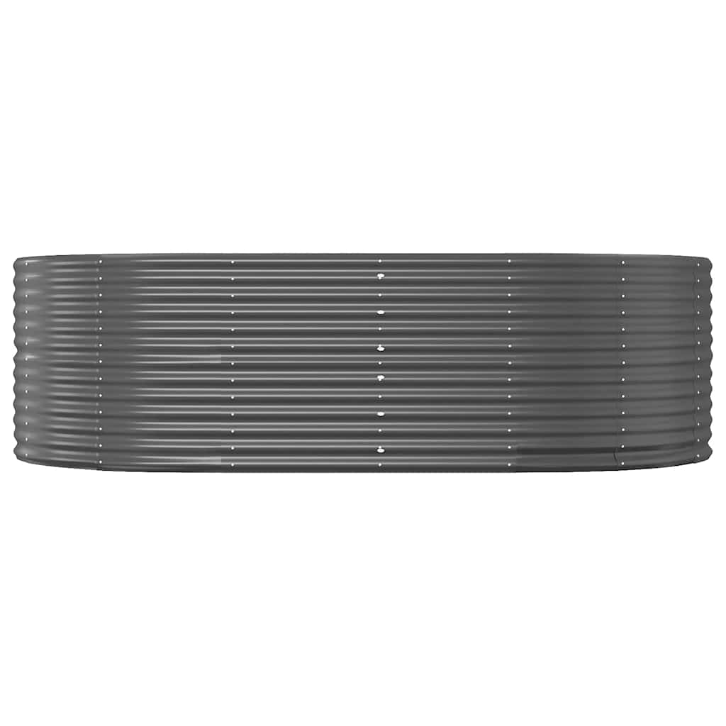 vidaXL Pat de grădină înălțat, antracit, 212x140x68 cm, oțel galvanizat