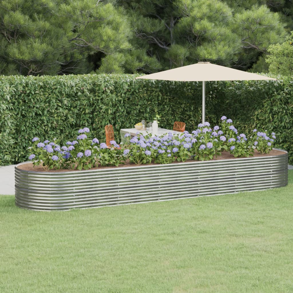 vidaXL Jardinieră argintiu 510x140x68 cm oțel vopsit electrostatic vidaXL Jardinieră argintiu 510x140x68 cm oțel vopsit electrostatic