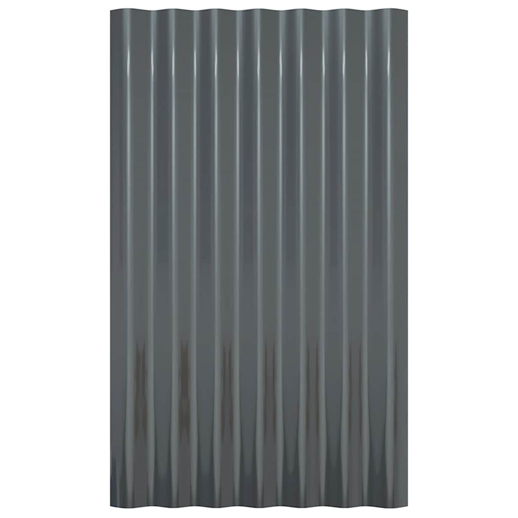 vidaXL Panouri de acoperiș 12 buc. oțel galvanizat antracit 60x36 cm