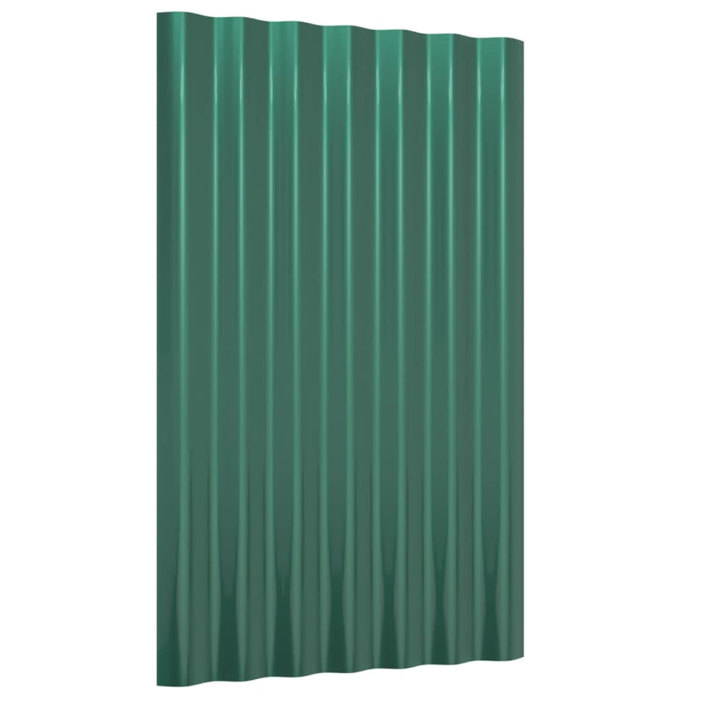 vidaXL Panouri de acoperiș 36 buc. oțel galvanizat verde 60x36 cm