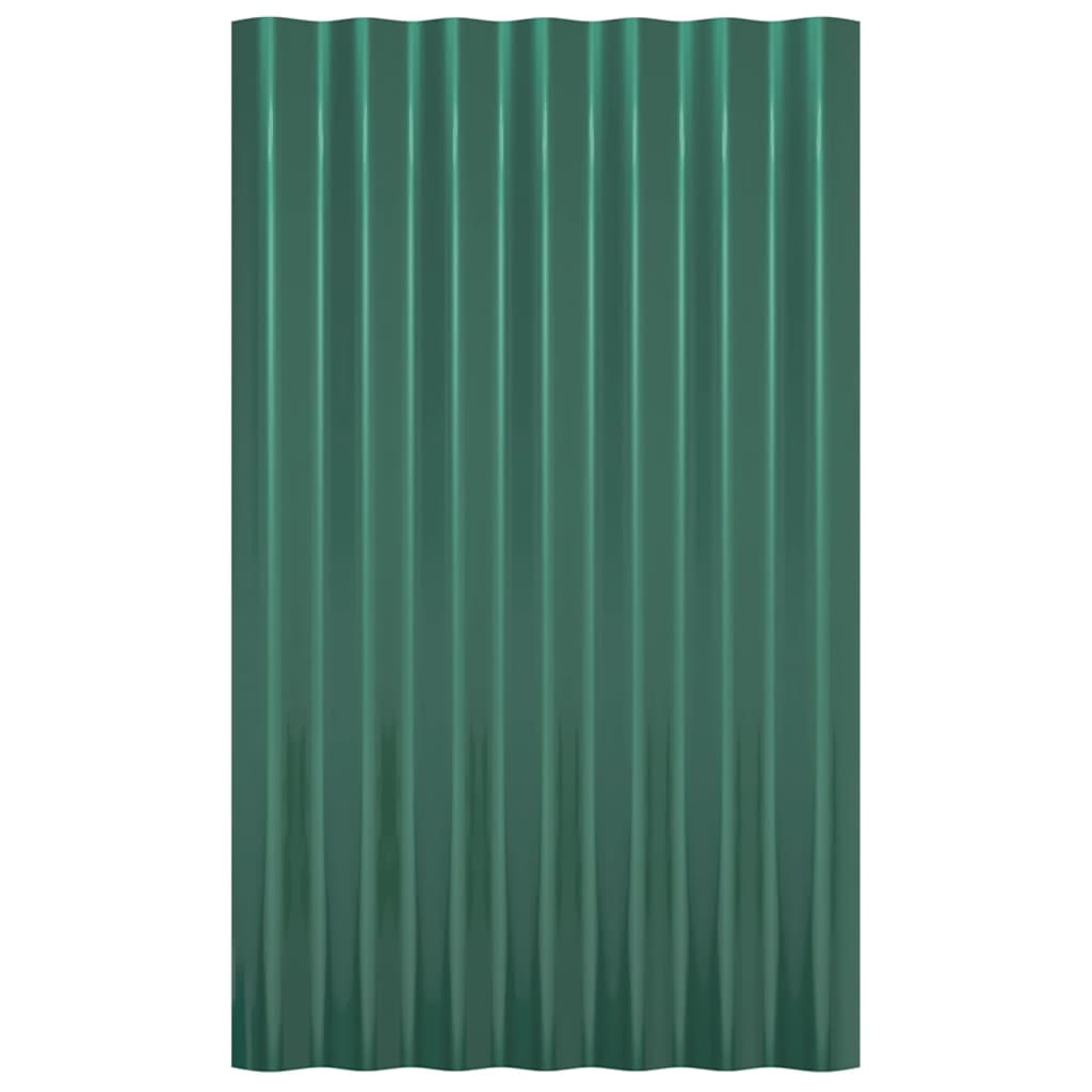 vidaXL Panouri de acoperiș 36 buc. oțel galvanizat verde 60x36 cm