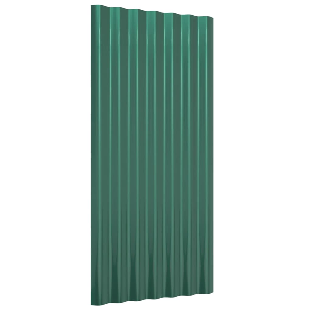 vidaXL Panouri de acoperiș 12 buc. oțel galvanizat verde 80x36 cm