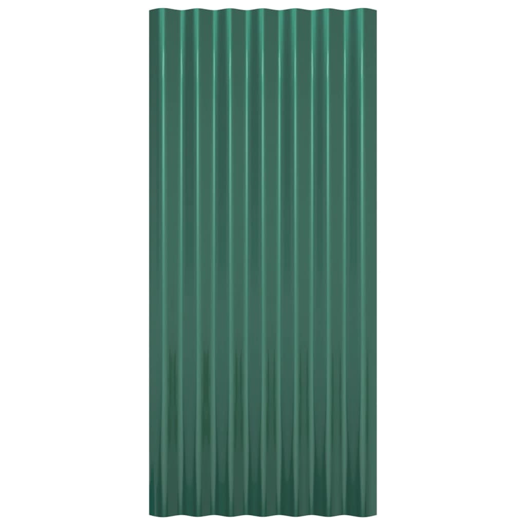 vidaXL Panouri de acoperiș 12 buc. oțel galvanizat verde 80x36 cm