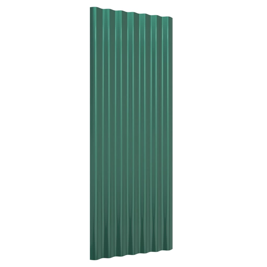 vidaXL Panouri de acoperiș 12 buc. oțel galvanizat verde 100x36 cm