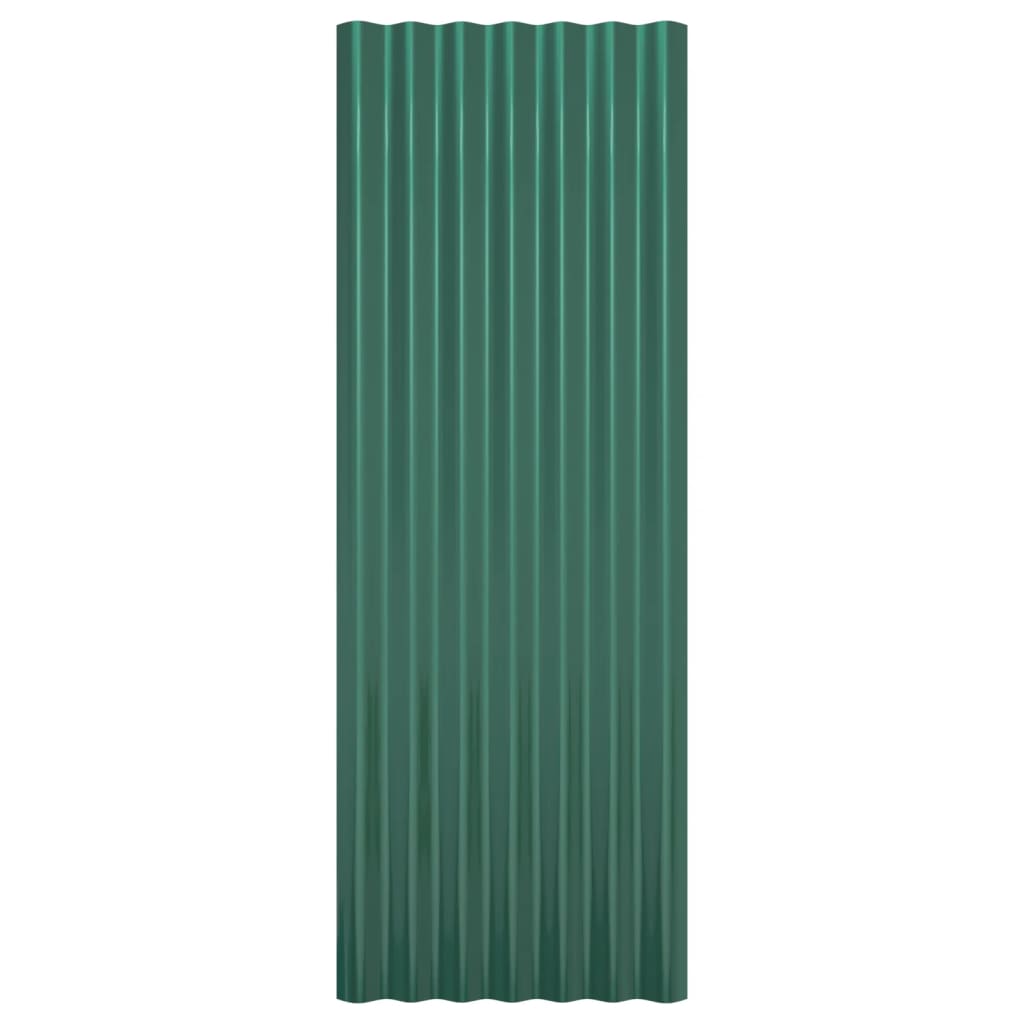 vidaXL Panouri de acoperiș 12 buc. oțel galvanizat verde 100x36 cm
