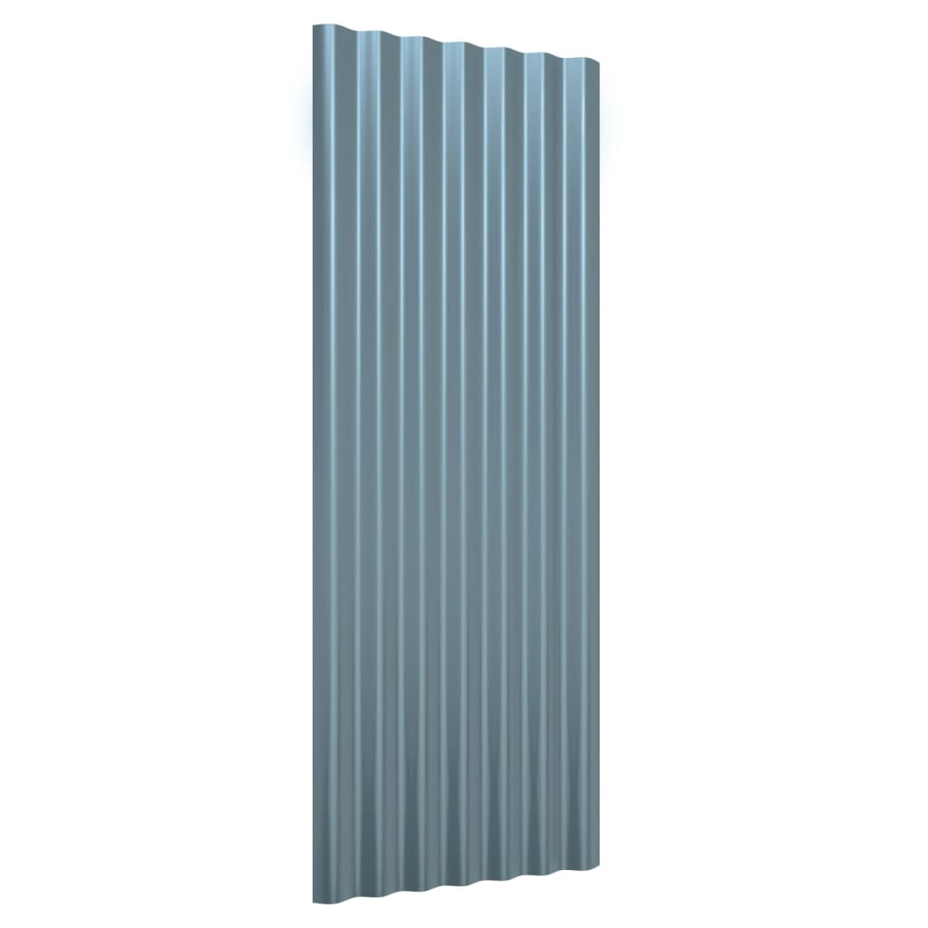 vidaXL Panouri de acoperiș, 12 buc., oțel vopsit, gri, 100x36 cm vidaXL Panouri de acoperiș, 12 buc., oțel vopsit, gri, 100x36 cm