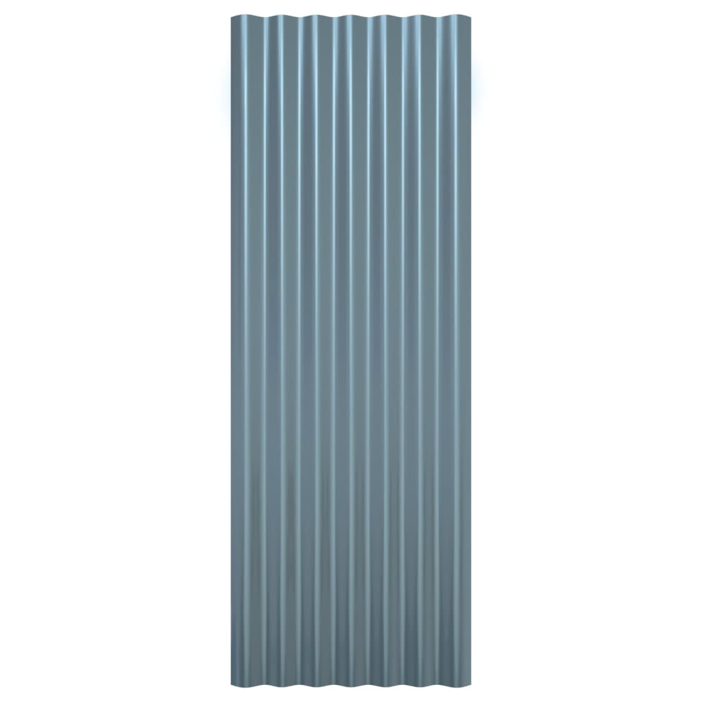vidaXL Panouri de acoperiș, 12 buc., oțel vopsit, gri, 100x36 cm vidaXL Panouri de acoperiș, 12 buc., oțel vopsit, gri, 100x36 cm