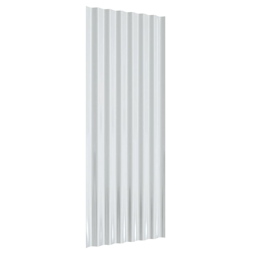 vidaXL Panouri de acoperiș, 12 buc., oțel vopsit, gri, 100x36 cm vidaXL Panouri de acoperiș, 12 buc., oțel vopsit, gri, 100x36 cm