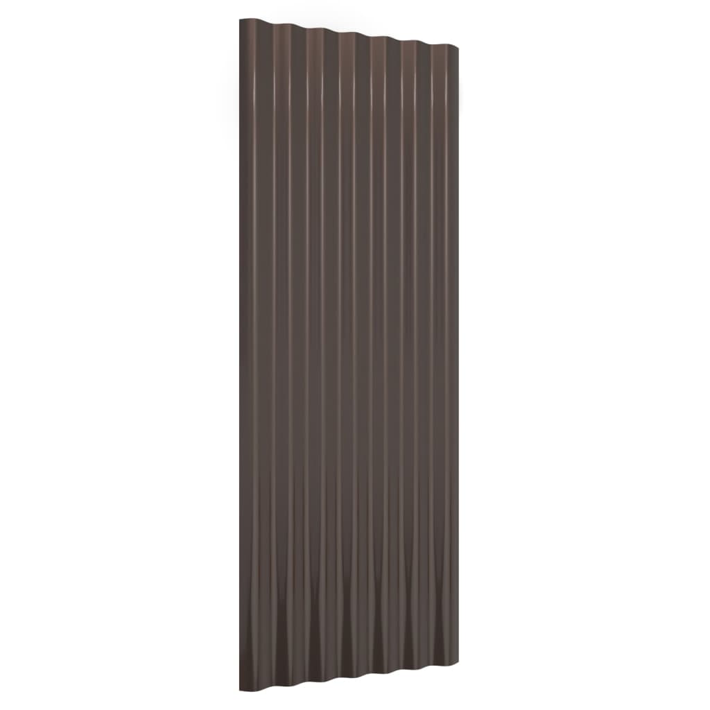 vidaXL Panouri de acoperiș 12 buc. oțel vopsit maro 100x36 cm vidaXL Panouri de acoperiș 12 buc. oțel vopsit maro 100x36 cm