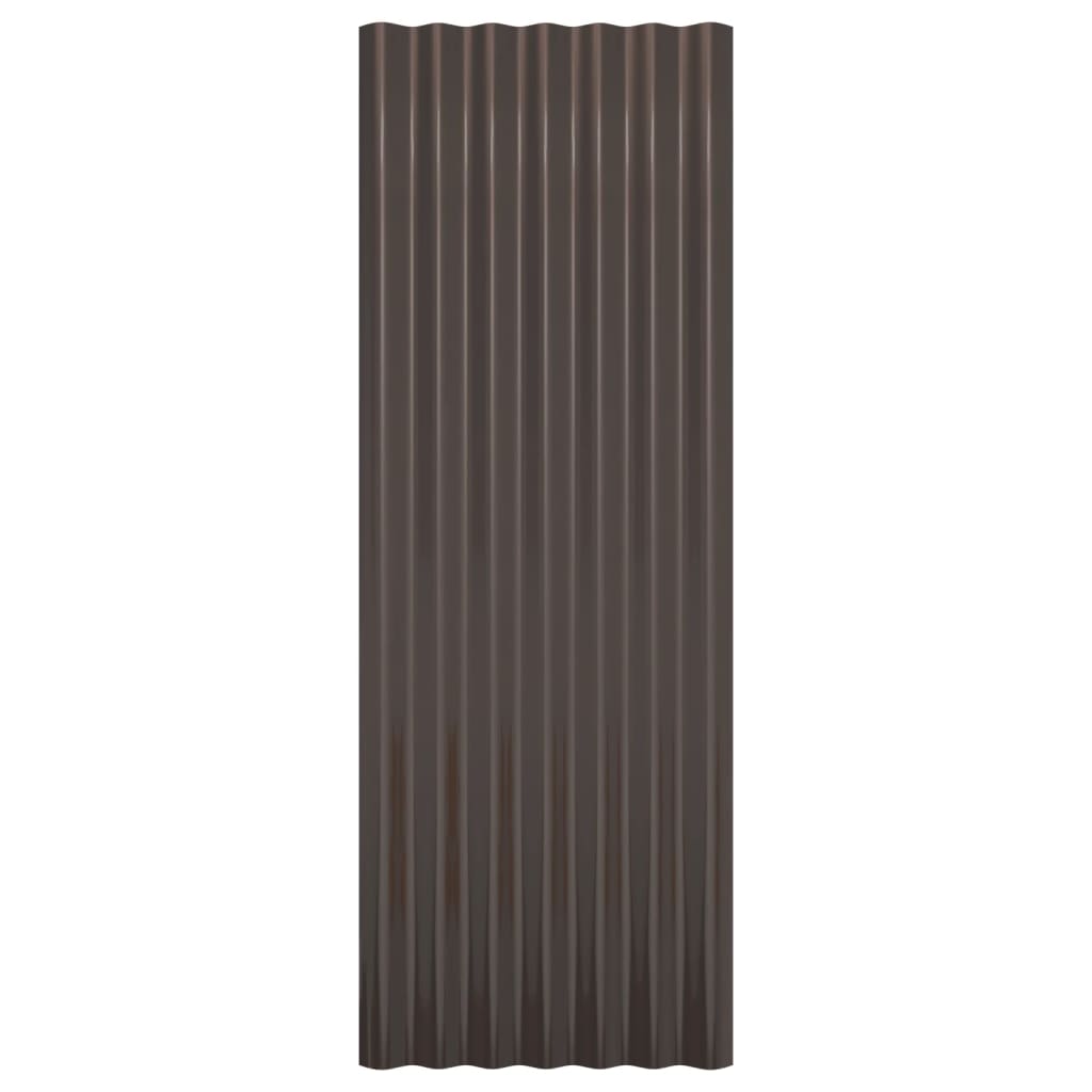 vidaXL Panouri de acoperiș 12 buc. oțel vopsit maro 100x36 cm vidaXL Panouri de acoperiș 12 buc. oțel vopsit maro 100x36 cm