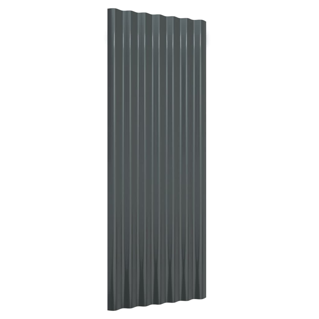 vidaXL Panouri de acoperiș 12 buc. oțel vopsit antracit 100x36 cm vidaXL Panouri de acoperiș 12 buc. oțel vopsit antracit 100x36 cm