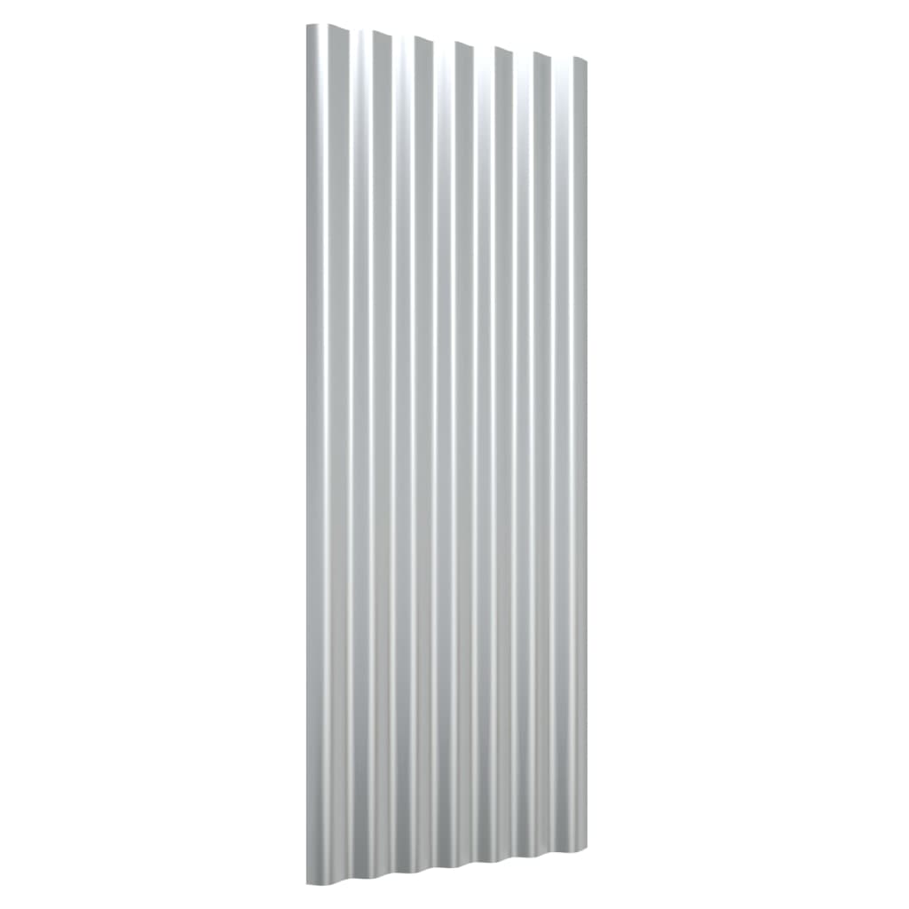 vidaXL Panouri de acoperiș, 12 buc., oțel vopsit, argintiu, 100x36 cm vidaXL Panouri de acoperiș, 12 buc., oțel vopsit, argintiu, 100x36 cm