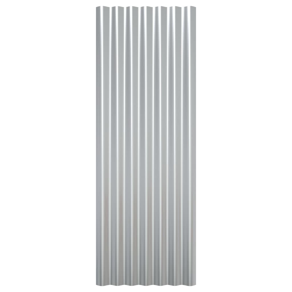 vidaXL Panouri de acoperiș, 12 buc., oțel vopsit, argintiu, 100x36 cm vidaXL Panouri de acoperiș, 12 buc., oțel vopsit, argintiu, 100x36 cm