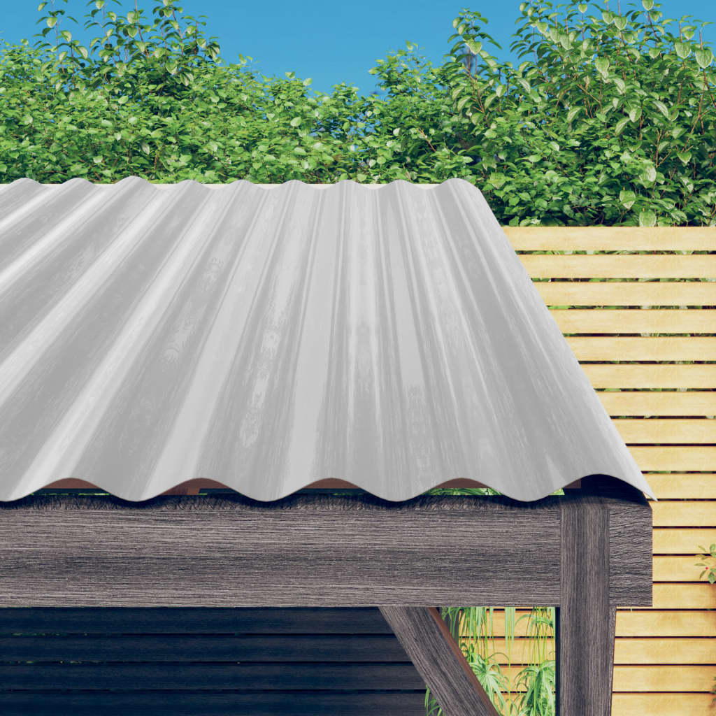 vidaXL Panouri de acoperiș, 12 buc., oțel vopsit, argintiu, 100x36 cm vidaXL Panouri de acoperiș, 12 buc., oțel vopsit, argintiu, 100x36 cm