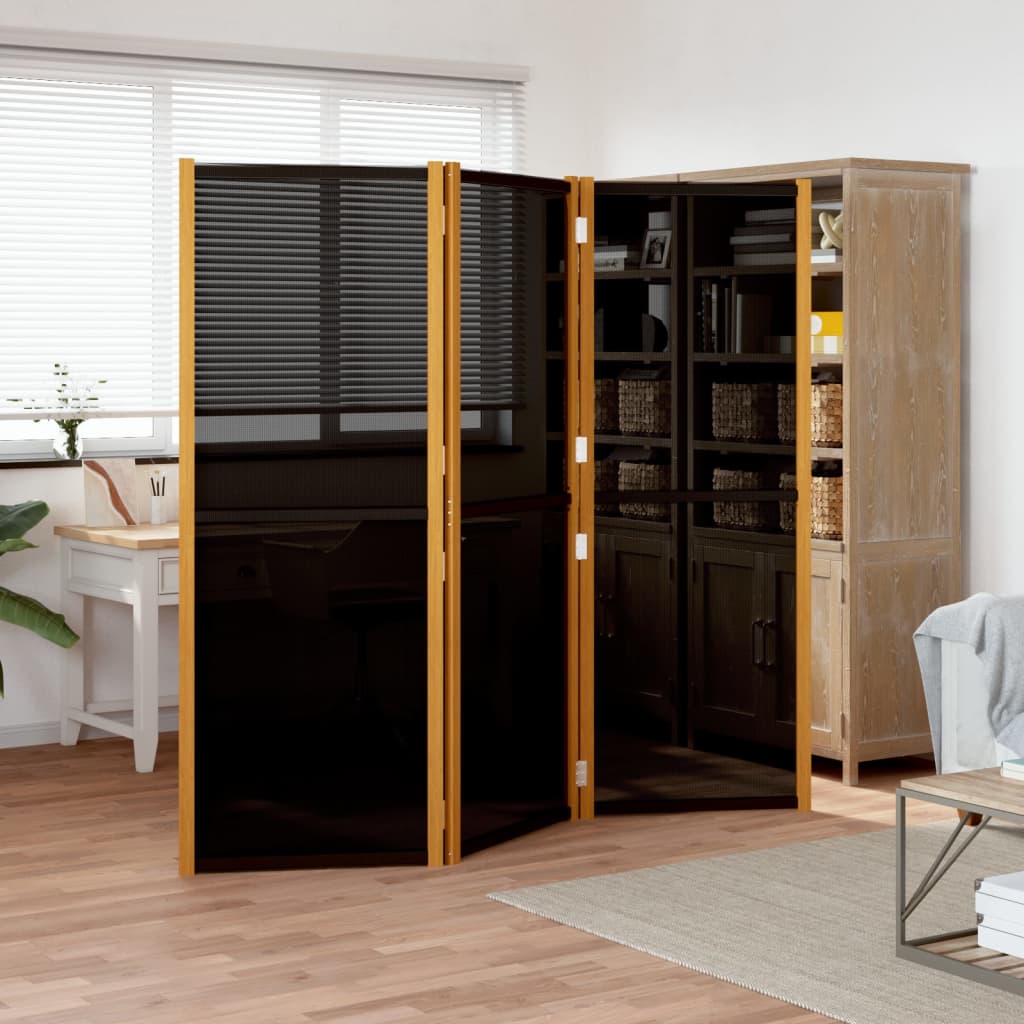 vidaXL Paravan de cameră cu 3 panouri, negru, 210x180 cm vidaXL Paravan de cameră cu 3 panouri, negru, 210x180 cm