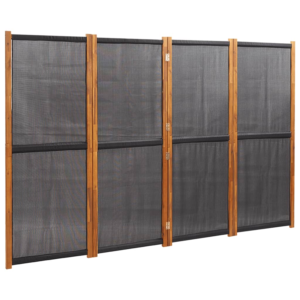 vidaXL Paravan de cameră cu 4 panouri, negru, 280x180 cm vidaXL Paravan de cameră cu 4 panouri, negru, 280x180 cm