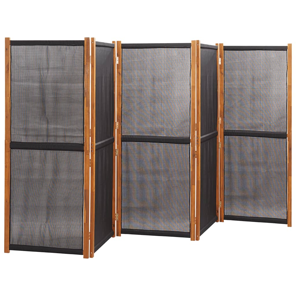 vidaXL Paravan de cameră cu 5 panouri, negru, 350x180 cm vidaXL Paravan de cameră cu 5 panouri, negru, 350x180 cm