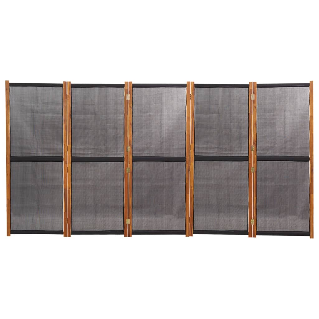 vidaXL Paravan de cameră cu 5 panouri, negru, 350x180 cm vidaXL Paravan de cameră cu 5 panouri, negru, 350x180 cm