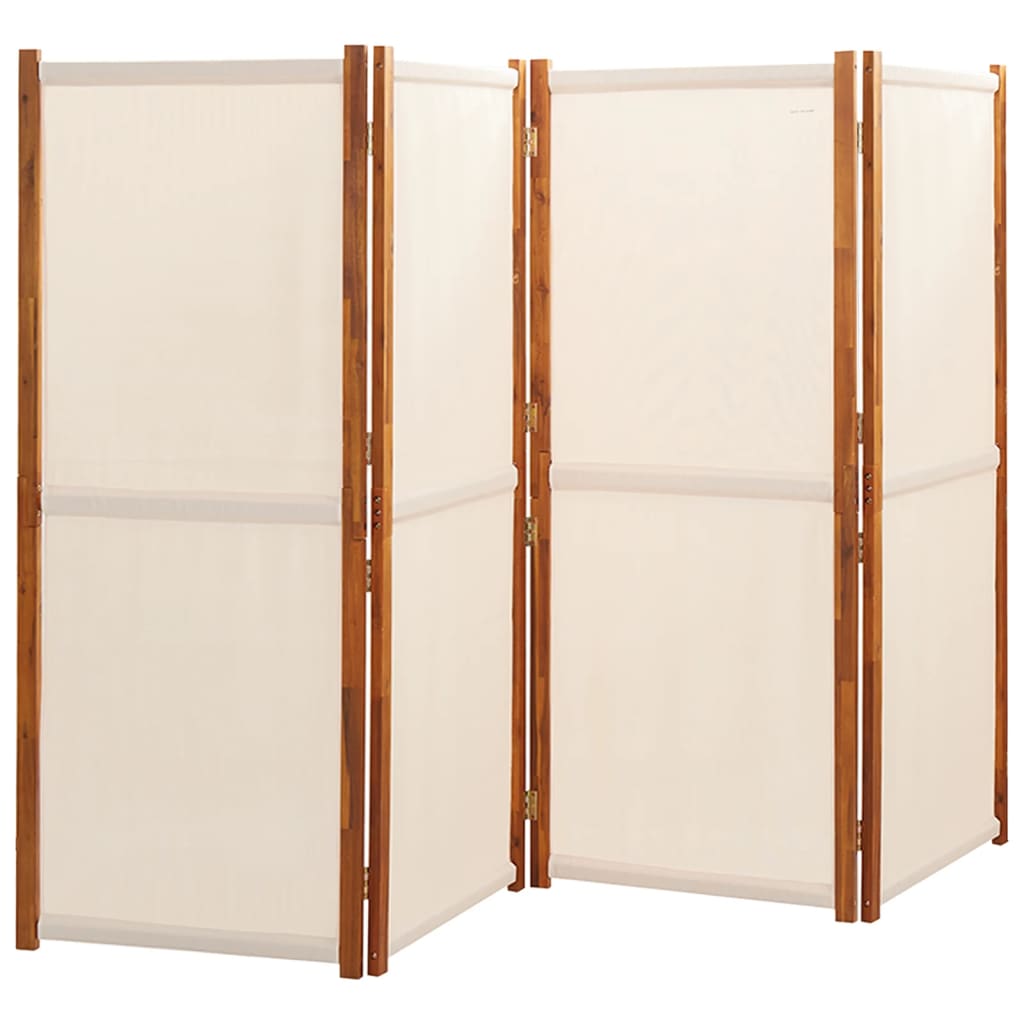 vidaXL Paravan de cameră cu 4 panouri, alb crem, 280x180 cm vidaXL Paravan de cameră cu 4 panouri, alb crem, 280x180 cm