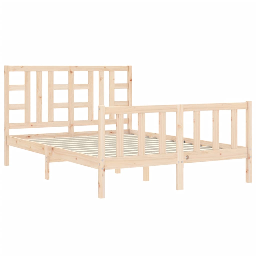 vidaXL Cadru de pat fără saltea, 140x190 cm, lemn masiv de pin