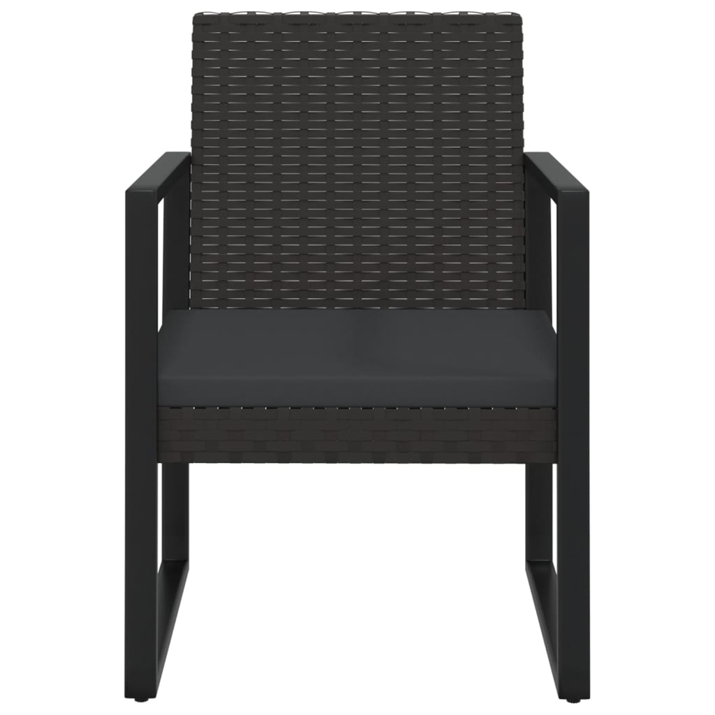 vidaXL Set mobilier de grădină cu perne, 3 piese, negru, poliratan vidaXL Set mobilier de grădină cu perne, 3 piese, negru, poliratan