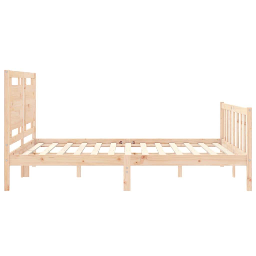 vidaXL Cadru de pat cu tăblie, king size, lemn masiv vidaXL Cadru de pat cu tăblie, king size, lemn masiv