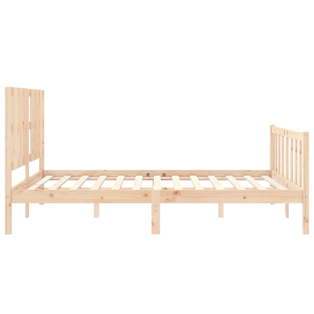 vidaXL Cadru de pat cu tăblie, king size, lemn masiv vidaXL Cadru de pat cu tăblie, king size, lemn masiv