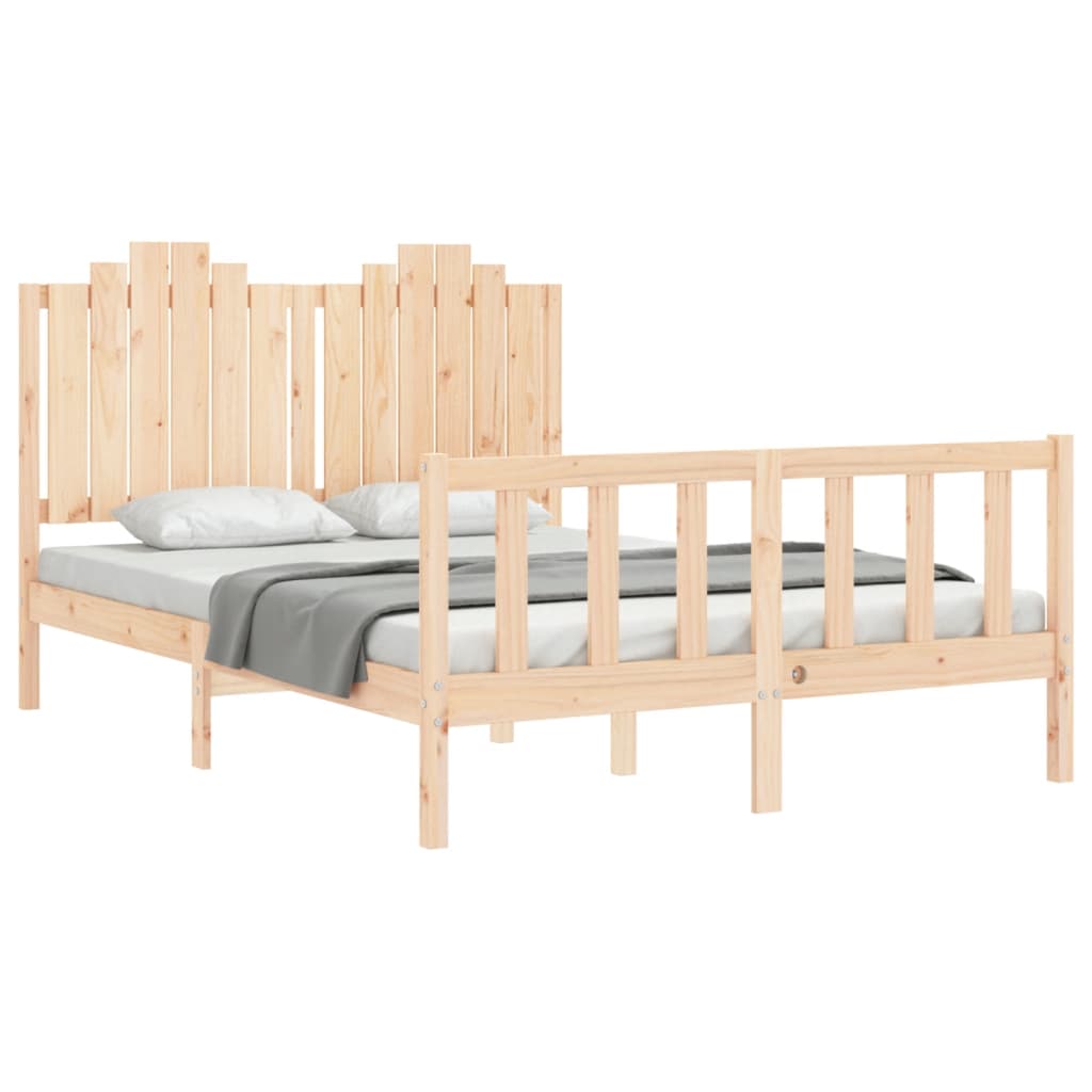 vidaXL Cadru de pat fără saltea, 140x190 cm, lemn masiv de pin