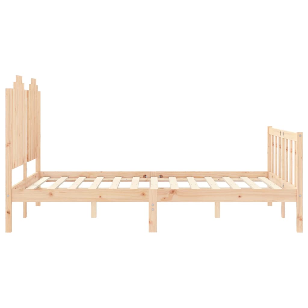 vidaXL Cadru de pat fără saltea, 140x190 cm, lemn masiv de pin
