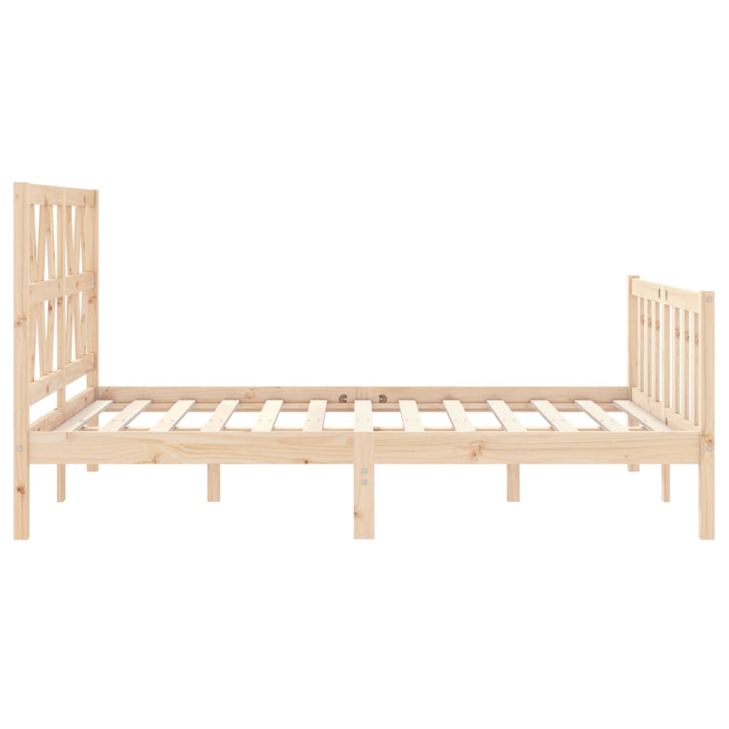 vidaXL Cadru de pat fără saltea, 140x190 cm, lemn masiv de pin