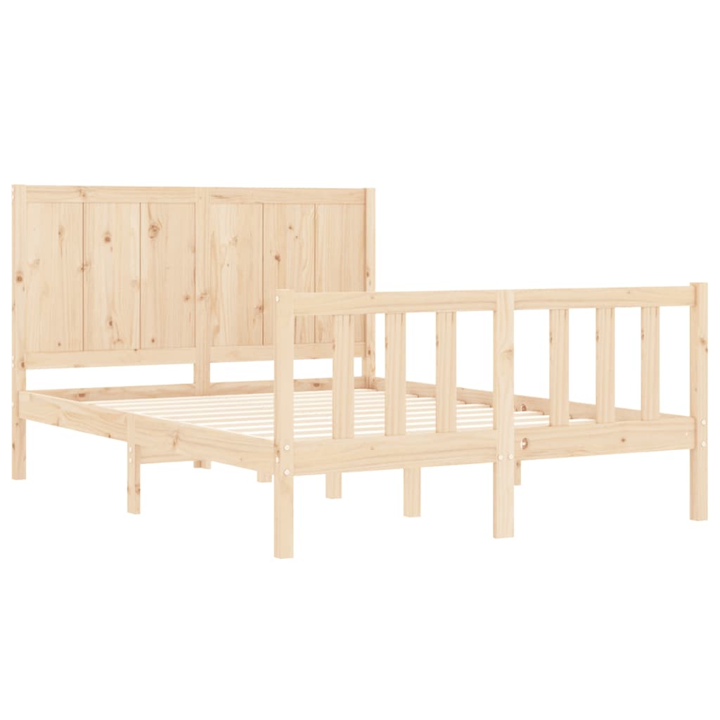 vidaXL Cadru de pat fără saltea, 140x190 cm, lemn masiv de pin vidaXL Cadru de pat fără saltea, 140x190 cm, lemn masiv de pin