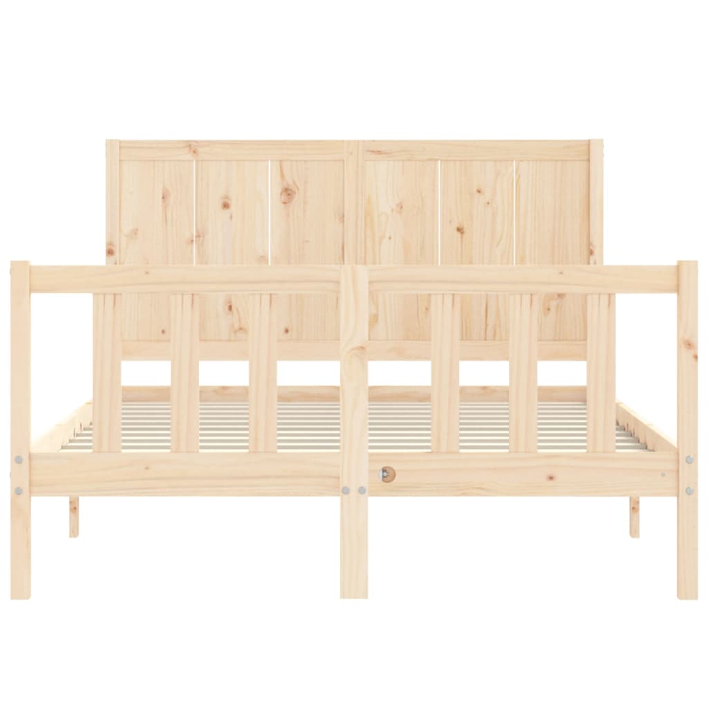 vidaXL Cadru de pat fără saltea, 140x190 cm, lemn masiv de pin vidaXL Cadru de pat fără saltea, 140x190 cm, lemn masiv de pin