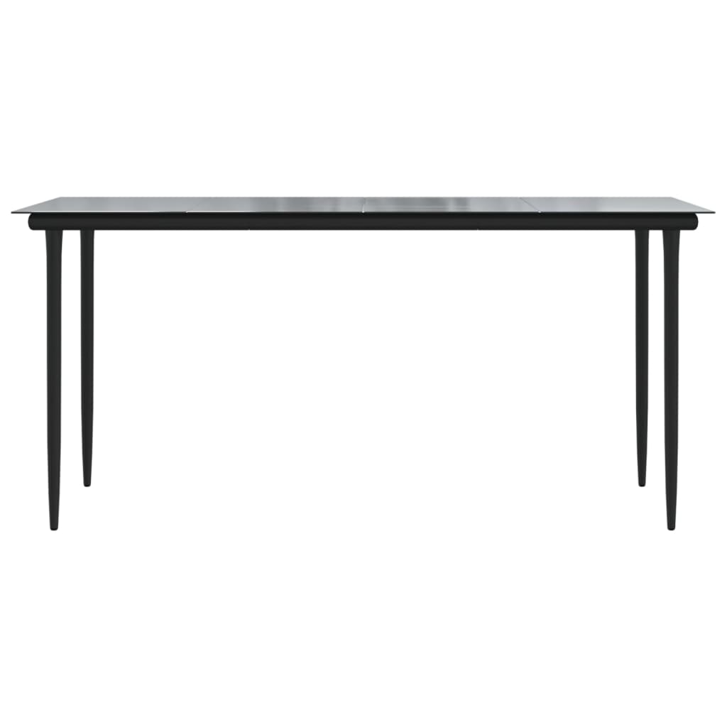 vidaXL Masă de grădină, negru, 160x80x74 cm, oțel & sticlă securizată vidaXL Masă de grădină, negru, 160x80x74 cm, oțel & sticlă securizată