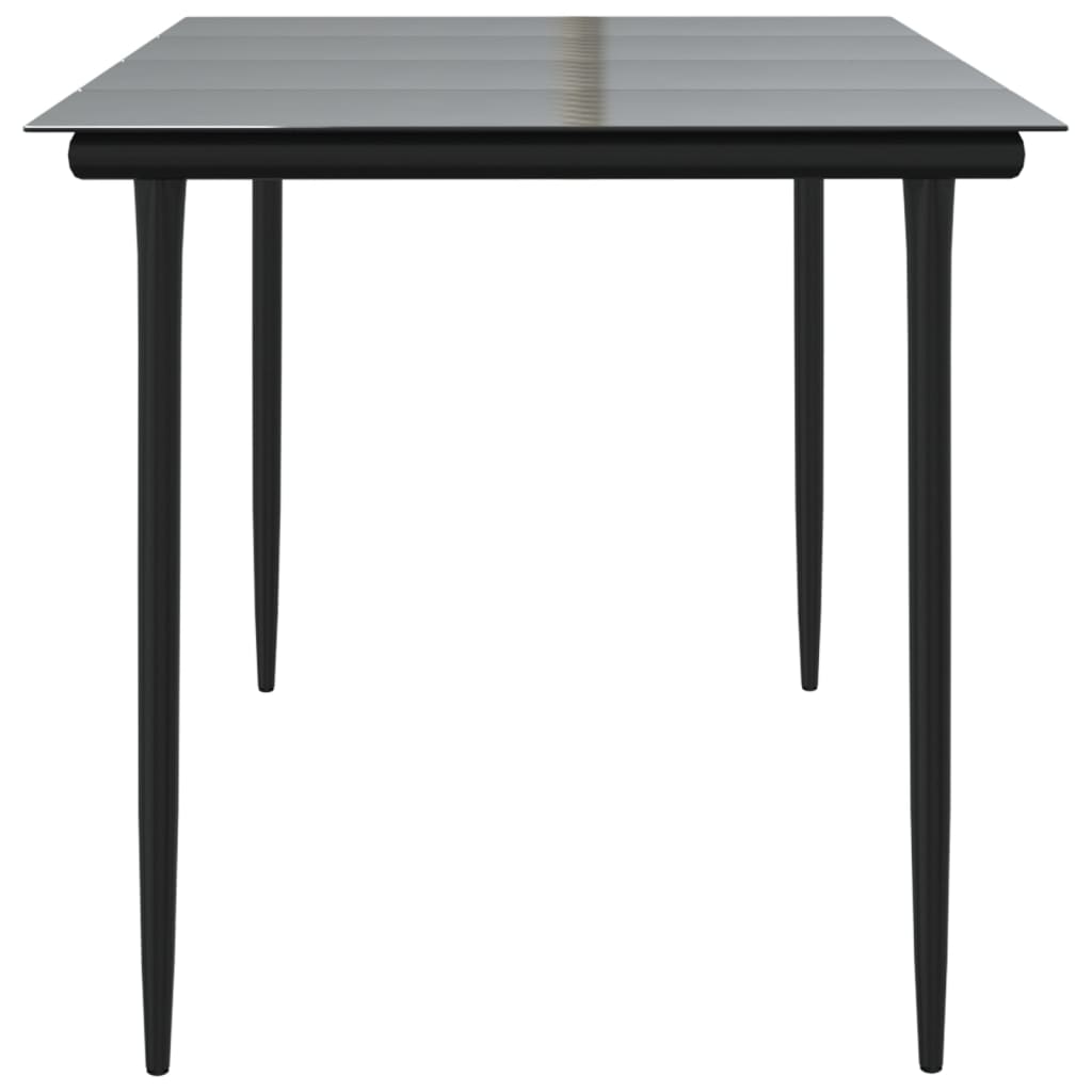 vidaXL Masă de grădină, negru, 160x80x74 cm, oțel & sticlă securizată vidaXL Masă de grădină, negru, 160x80x74 cm, oțel & sticlă securizată