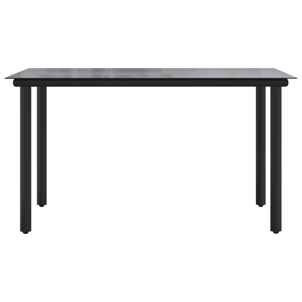 vidaXL Masă de grădină, negru, 200x100x74 cm, oțel & sticlă securizată