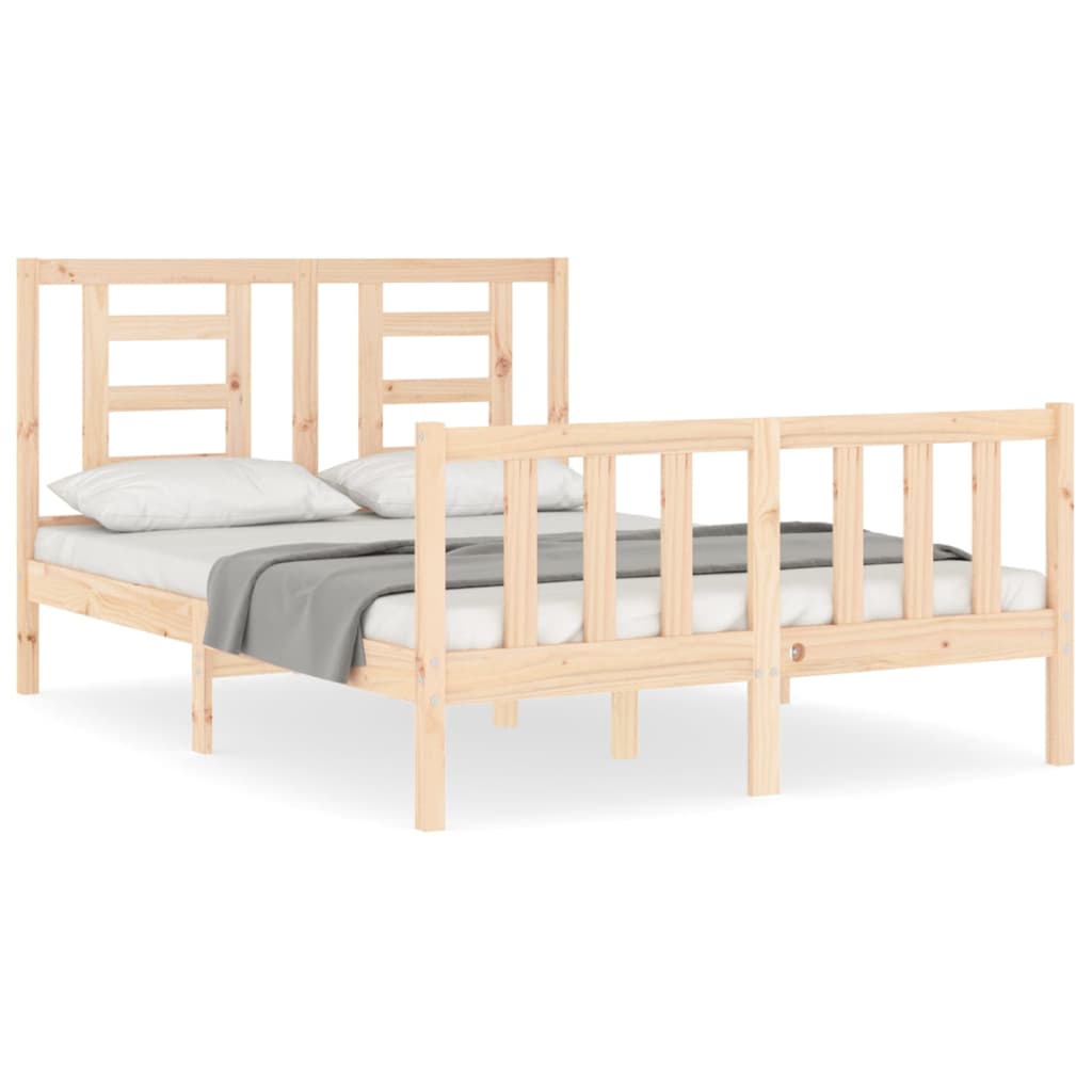 vidaXL Cadru de pat fără saltea, 140x190 cm, lemn masiv de pin vidaXL Cadru de pat fără saltea, 140x190 cm, lemn masiv de pin